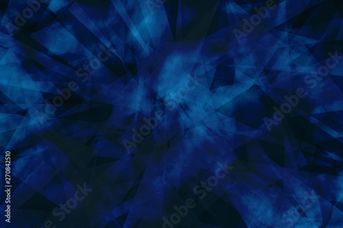 illustration of dark blue abstract geometric pattern. Technological futuristic design. Triangular background.