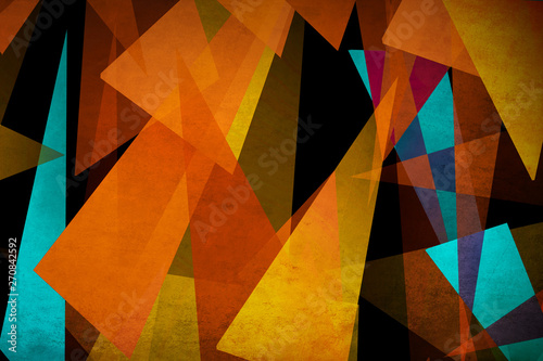 illustration of triangles and angled shapes, colorful abstract background with geometric elements