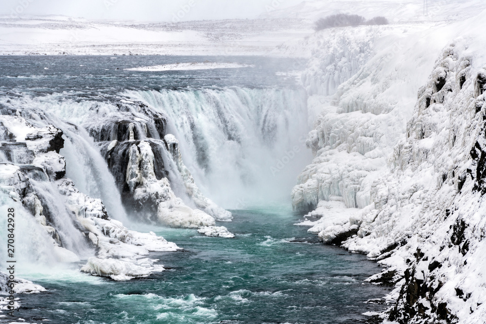 Gulfoss waterfall in winter, Iceland