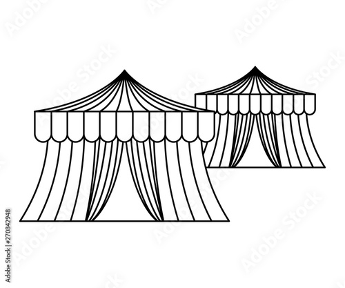 circus tents carnival isolated icon