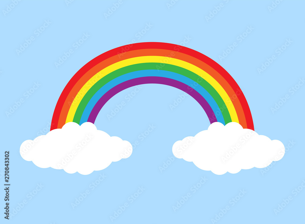 Vector flat cartoon lgbt pride rainbow isolated on blue background Vector flat cartoon lgbt pride rainbow isolated on blue background