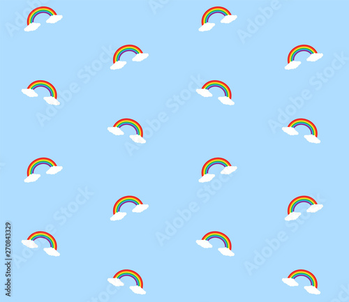Vector seamless pattern of lgbt rainbow isolated on blue background