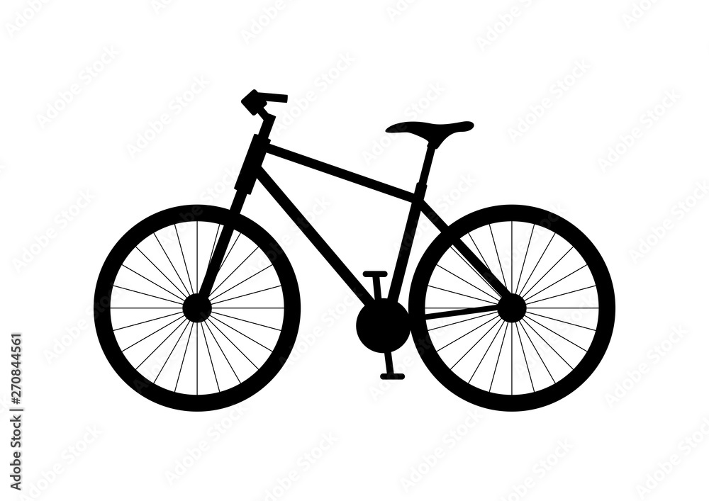 Men's bike black icon vector. Bicycle black icon isolated on a white background. Bicycle silhouette vector