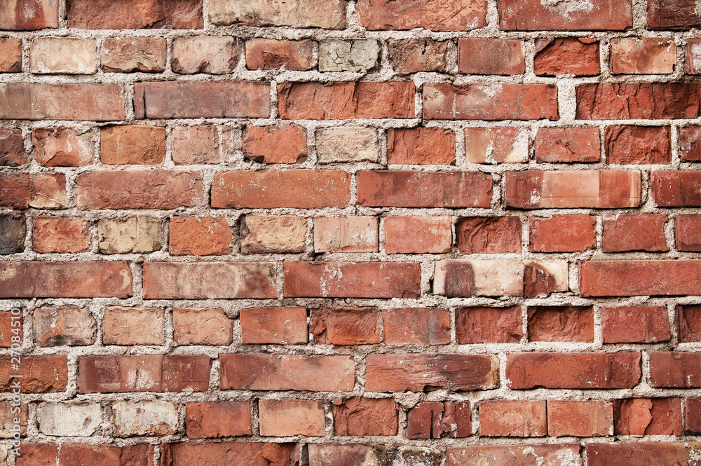 Fototapeta premium Old red brick wall background texture