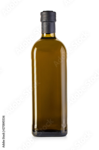 olive oil bottle isolated on white with clipping path