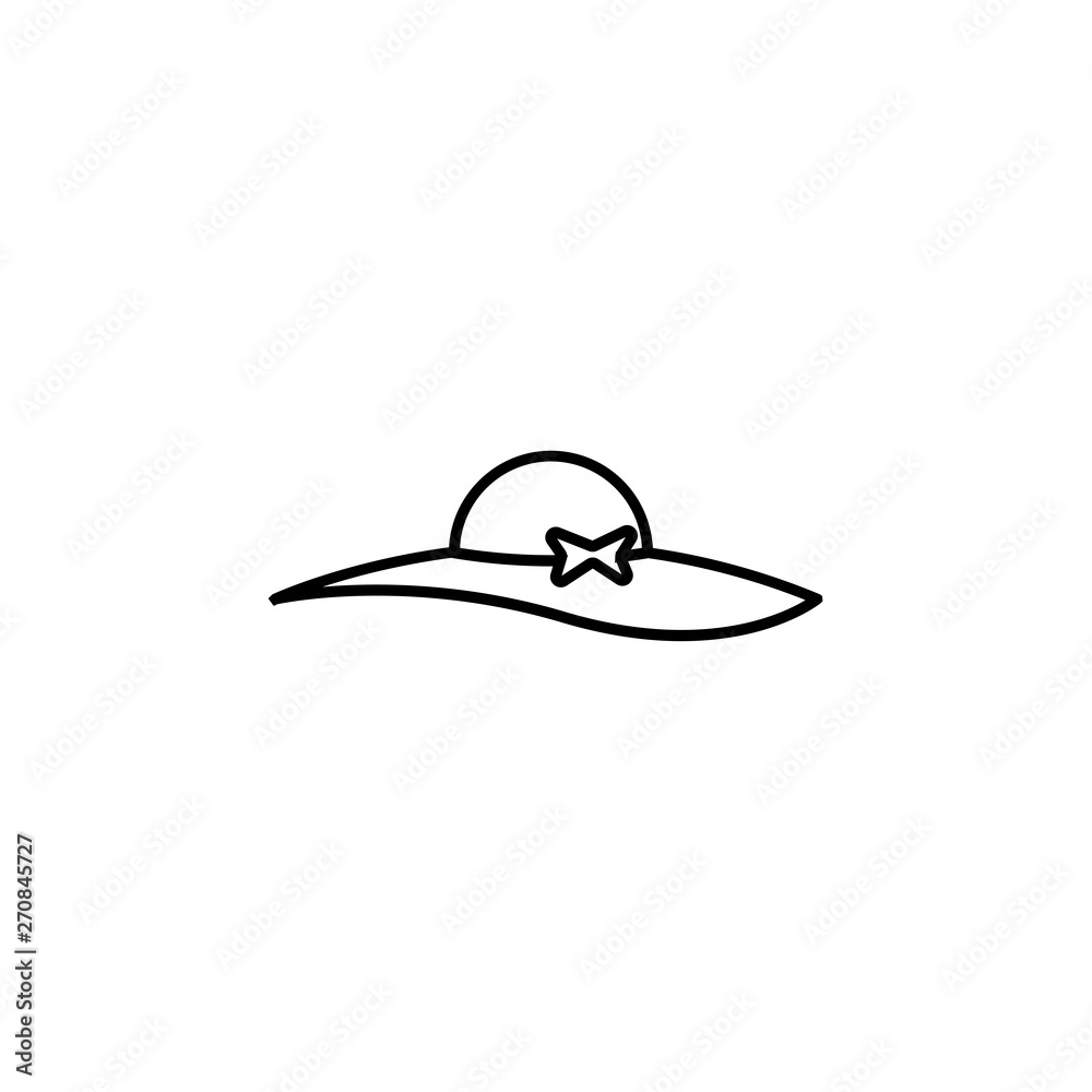Beach hat line icon, summer concept. Beach hat line icon, summer concept.