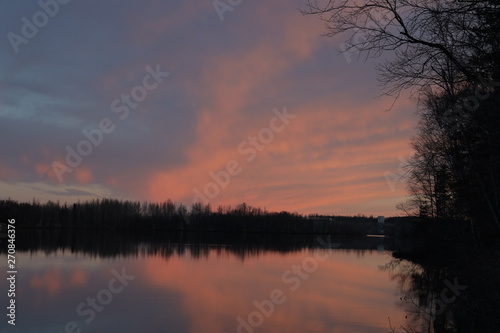 sunset over lake