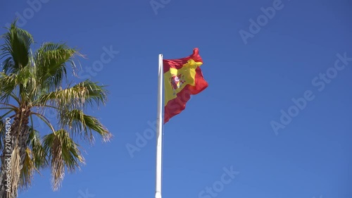 Bandera de España con palmera