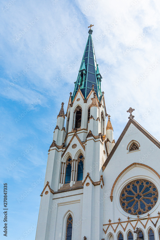 Obraz premium The Old Saint Johns Church in Savannah, Georgia