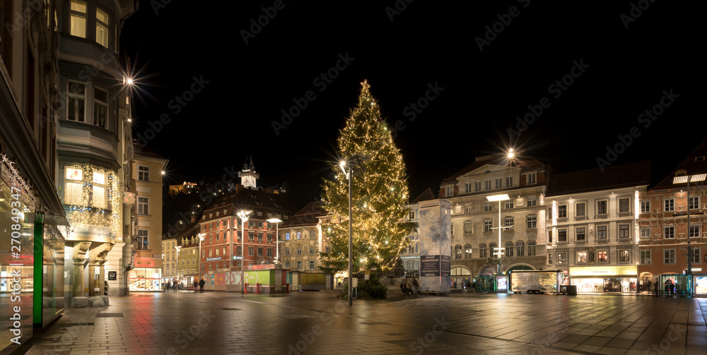 Christmass tree in the main square of Graz, Austria.