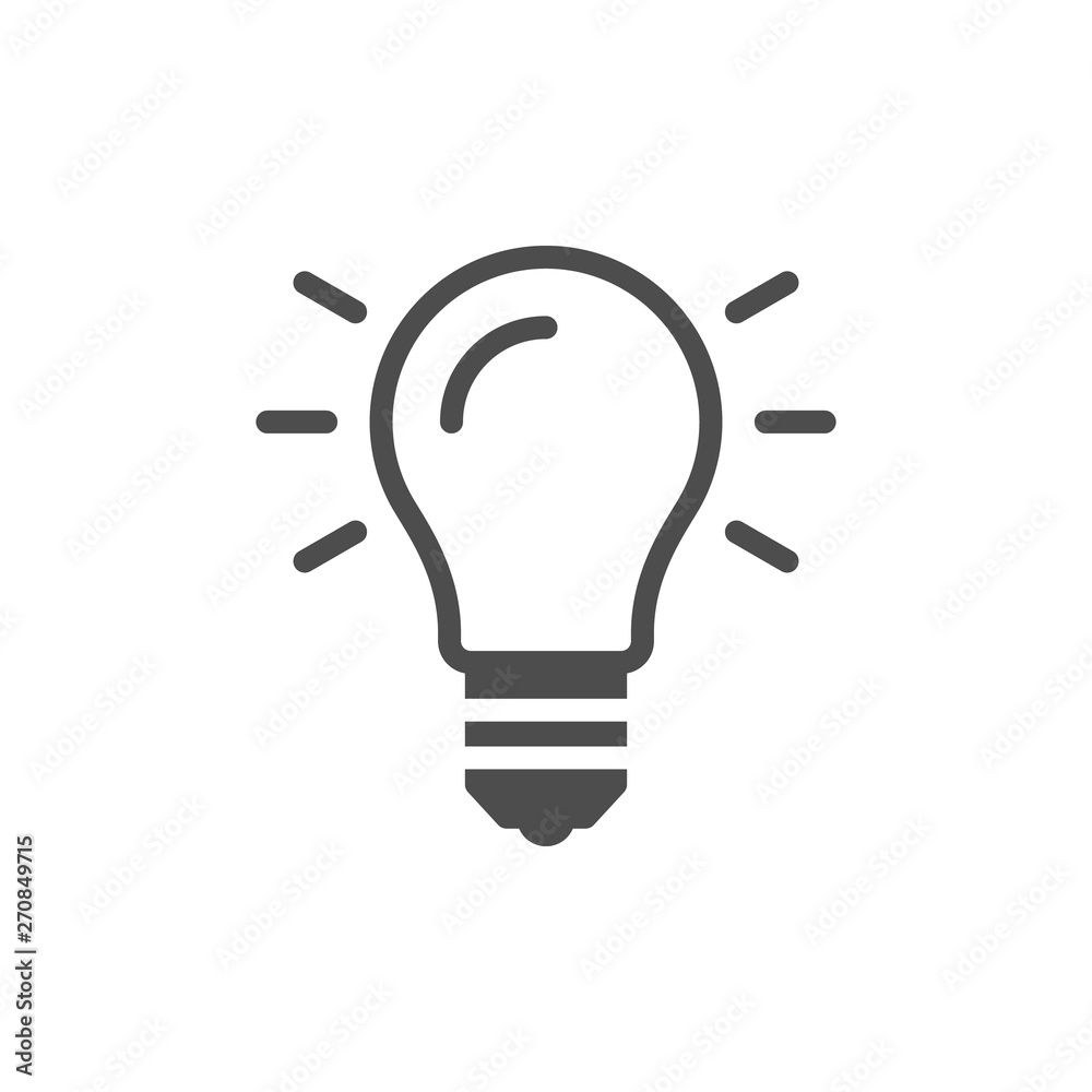 Light bulb and idea concept icon - obrazy, fototapety, plakaty 