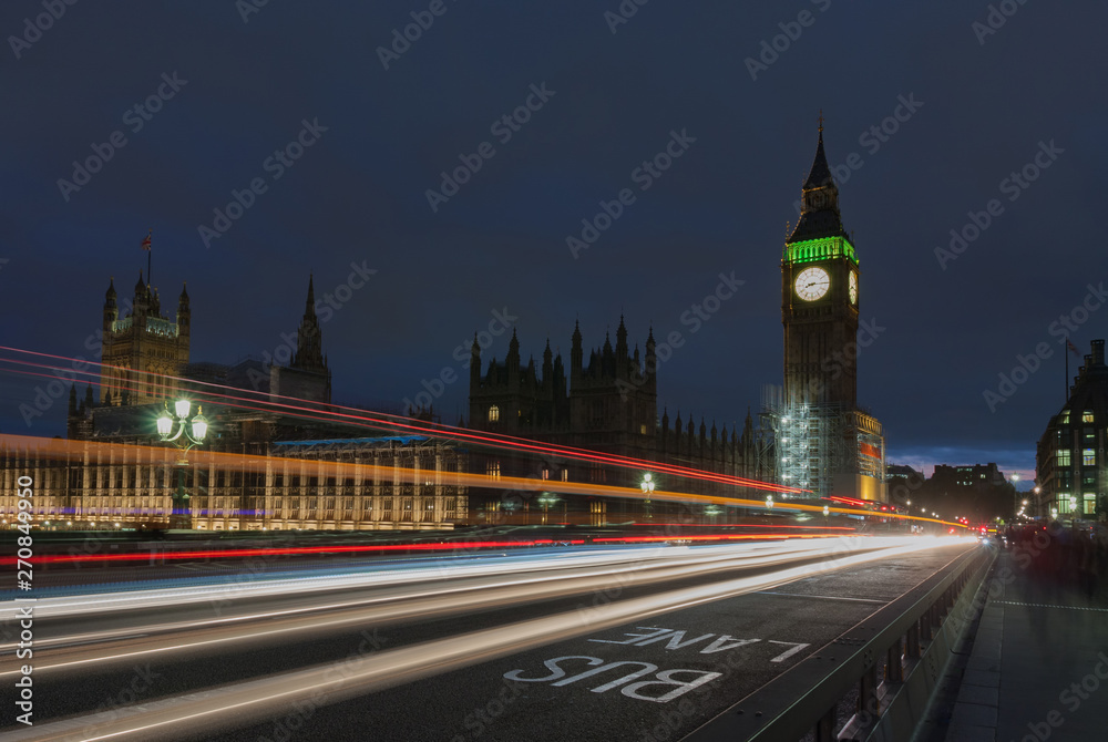 Westminster bridge, Big Ben at night