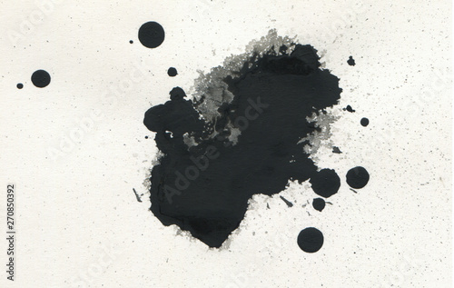 Black ink blot. Isolated on white.