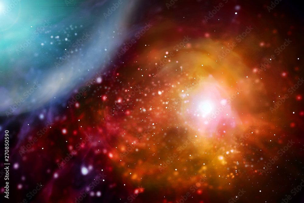 Abstract background. Multicolored cosmic nebulae.