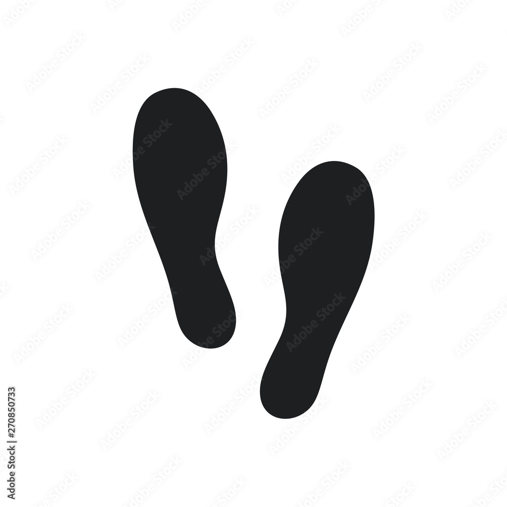 Shoes Footsteps icon vector on white background Shoes Footsteps icon vector on white background