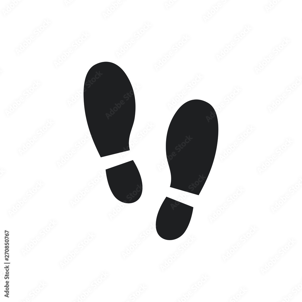 Shoes Footsteps icon vector on white background Shoes Footsteps icon vector on white background
