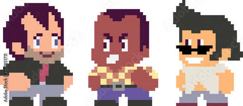 Set of pixel characters