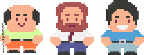 Set of pixel characters