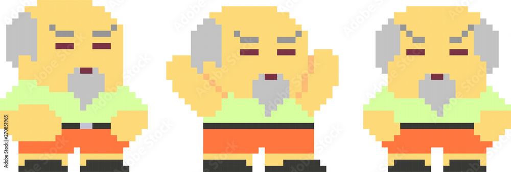 Fototapeta premium Set of pixel characters