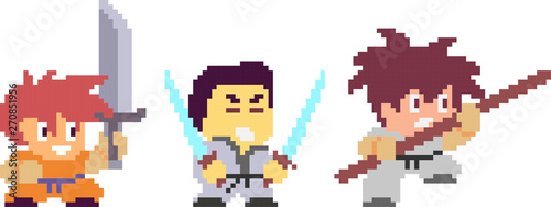 Set of pixel characters