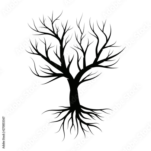 Naked trees silhouettes illustration