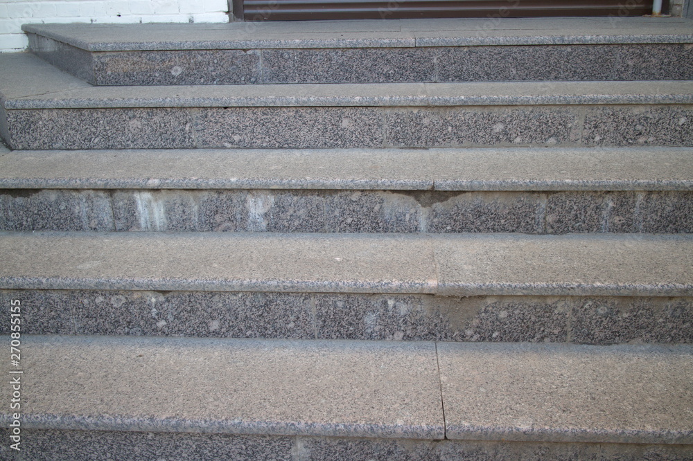 Steps of gray granite in the city Steps of gray granite in the city