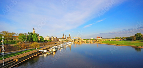 Old Town with Elbe river in Dresden, Saxony, Germany