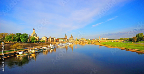 Old Town with Elbe river in Dresden  Saxony  Germany