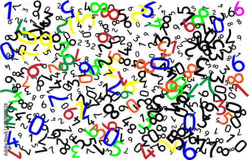 Abstract background with random colour numbers