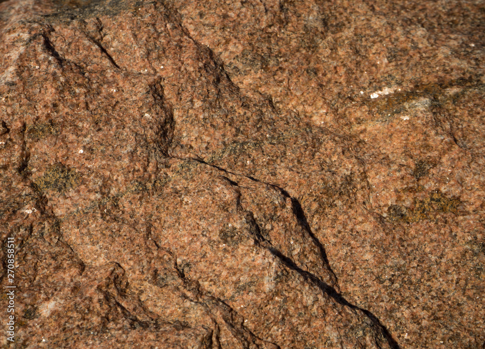 Naklejka premium Background of natural stone. A snapshot of granite boulder (Latin