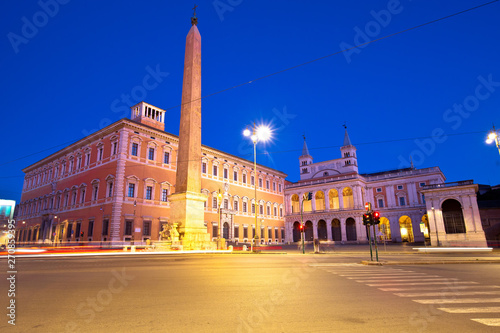 Piazza di San Giovanni in Laterano in Rome evening view