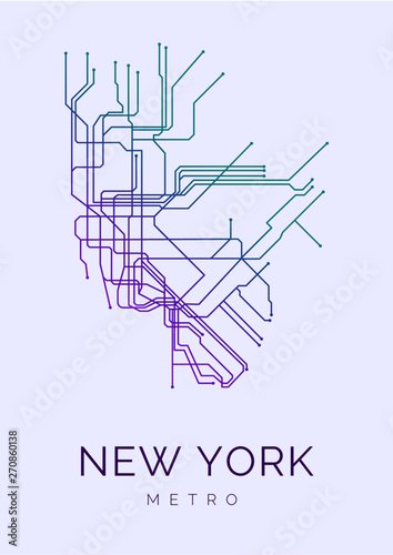 New York metro line art