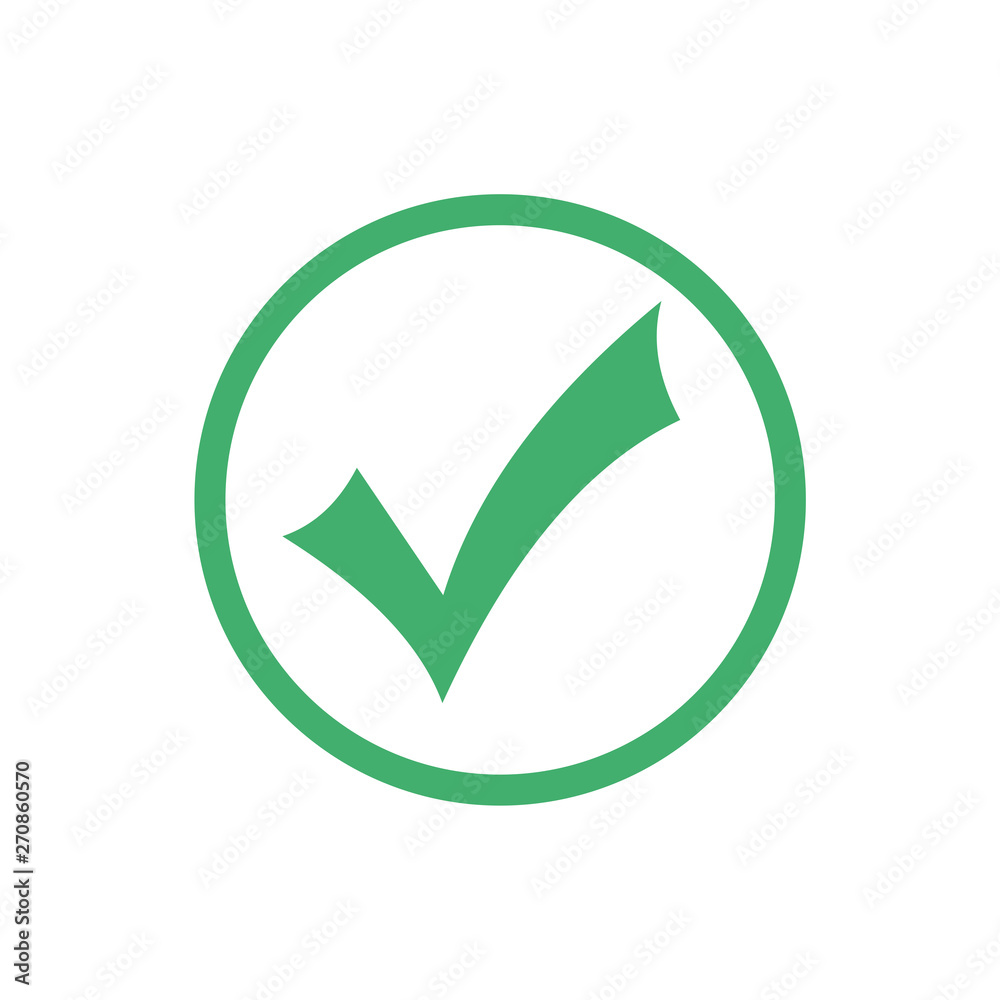 Green check mark icon. Flat icon checklist mark symbol vector illustration. Green check mark icon. Flat icon checklist mark symbol vector illustration.