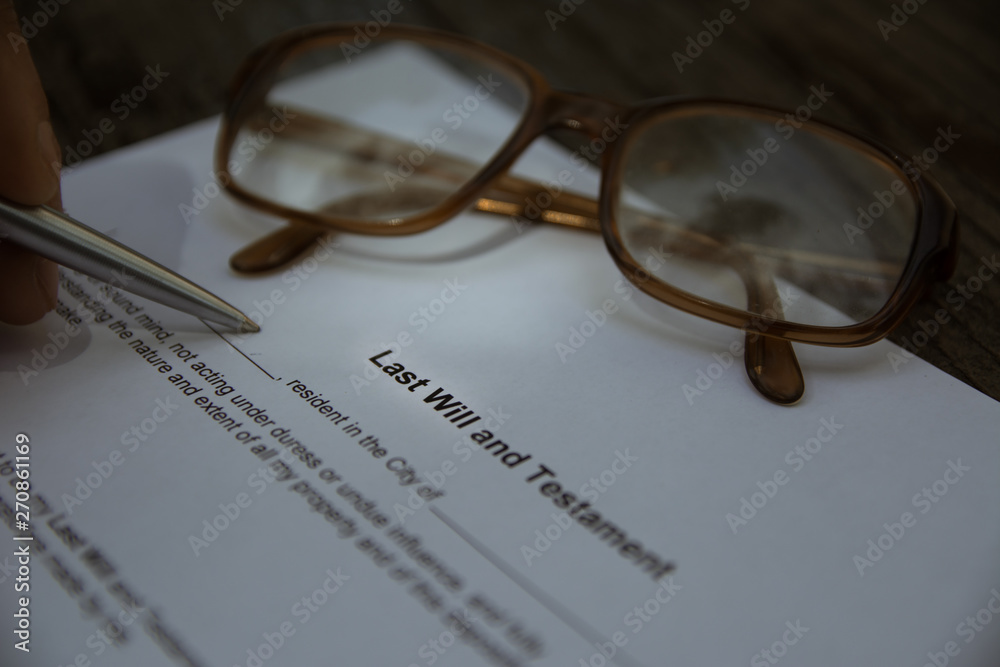 Last will and testament on a desk Last will and testament on a desk