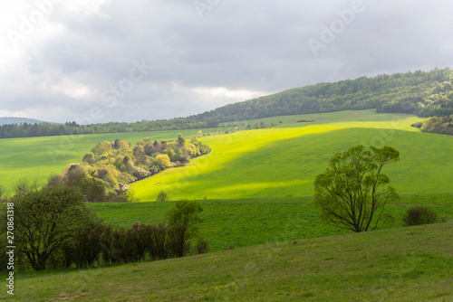Springtime hills landscape from Slovakia