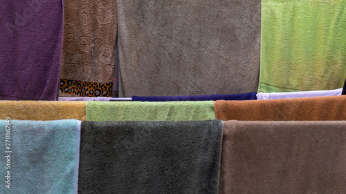 Soft Towels Hanging Rack in Outdoor - Top View