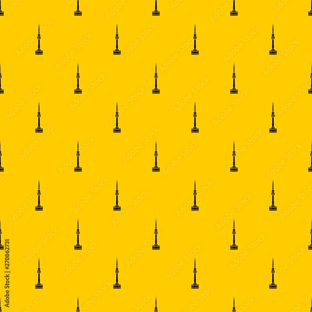 Namsan tower in Seoul pattern seamless vector repeat geometric yellow for any design