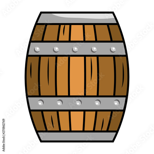 Isolated wood barrel design vector illustration