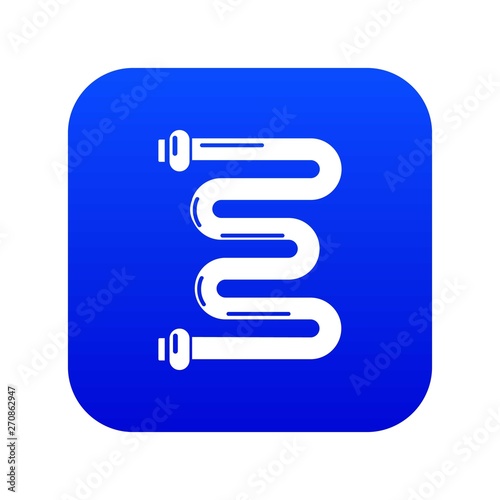 Coil battery icon blue vector isolated on white background