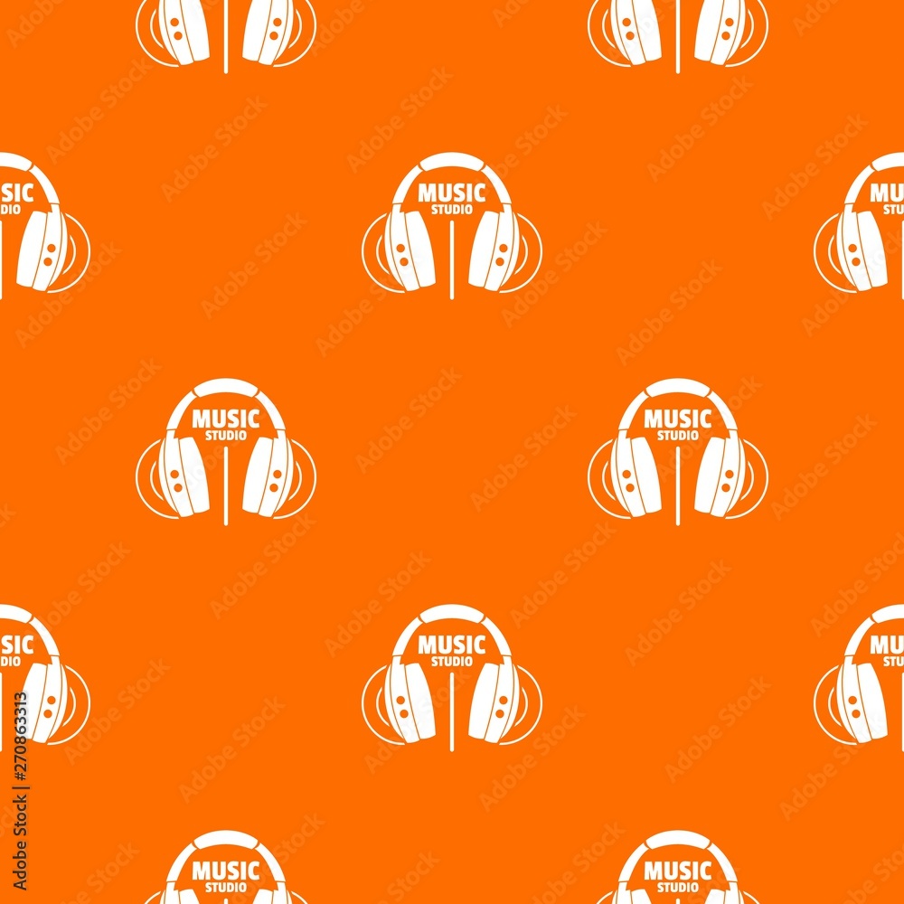 Musical studio pattern vector orange for any web design best Musical studio pattern vector orange for any web design best