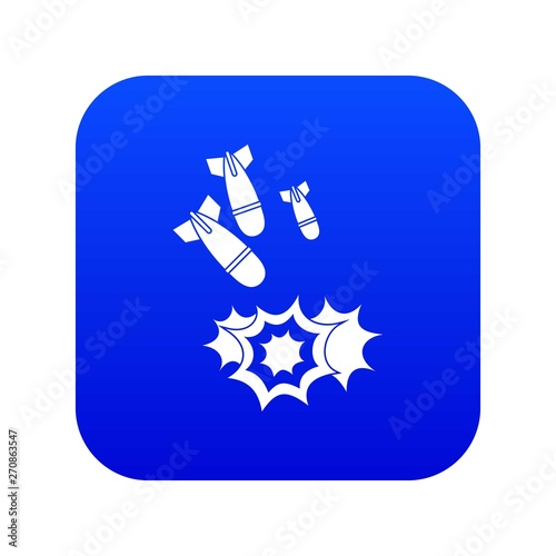 Bomb icon digital blue for any design isolated on white vector illustration