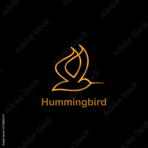 bird icon logo design on bl...