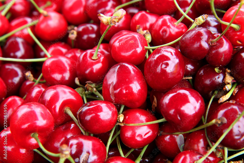 red cherries background. red cherries on market red cherries background. red cherries on market