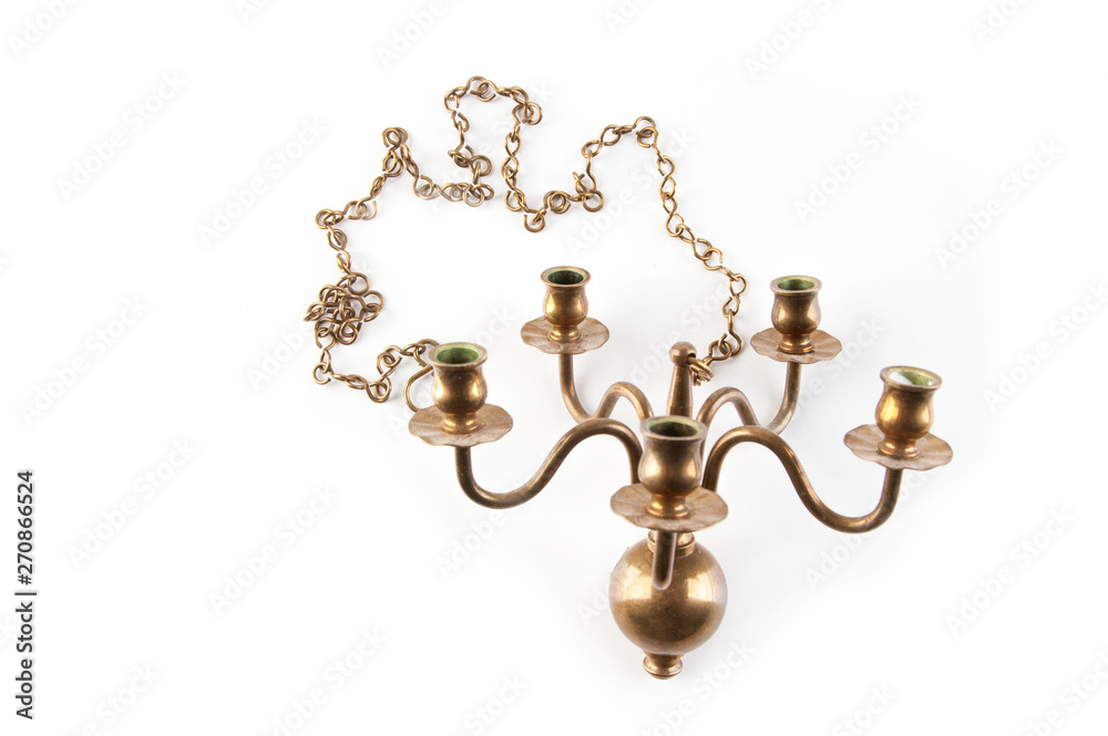 Antique candlestick on white Antique candlestick on white