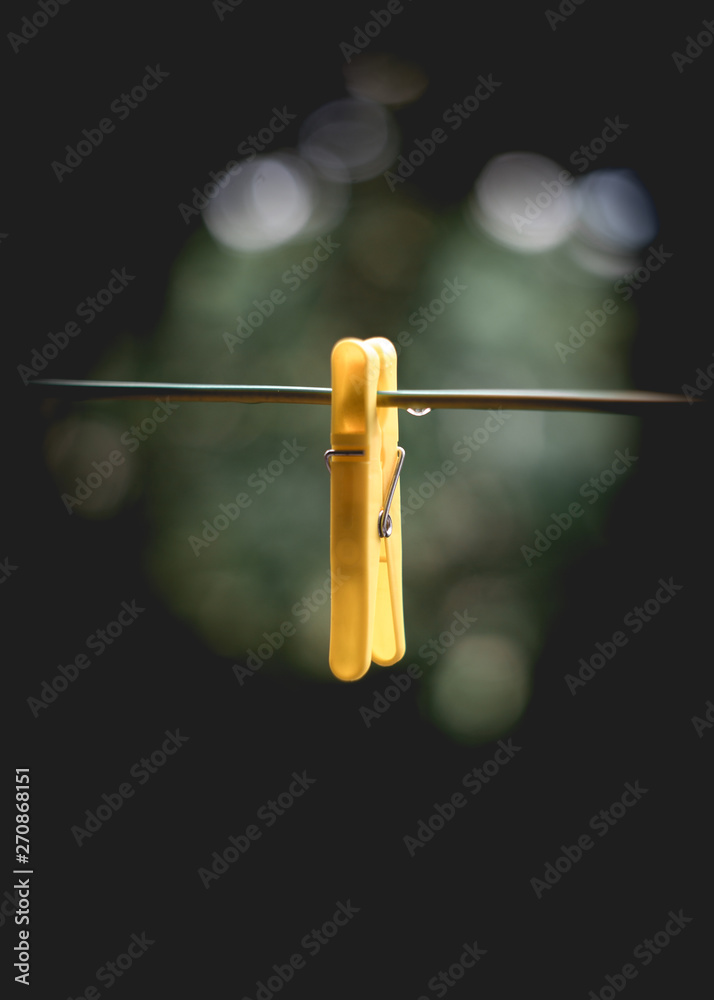 Single plastic yellow Clothes Peg