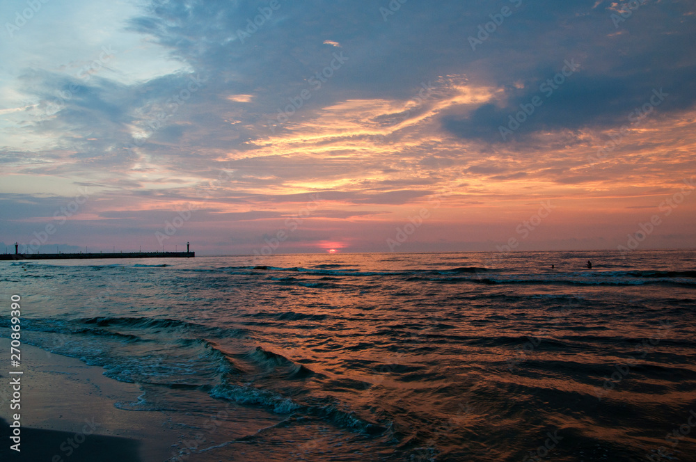 Zachód słońca nad Bałtykiem-Łeba