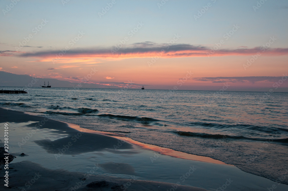 Zachód słońca nad Bałtykiem-Łeba