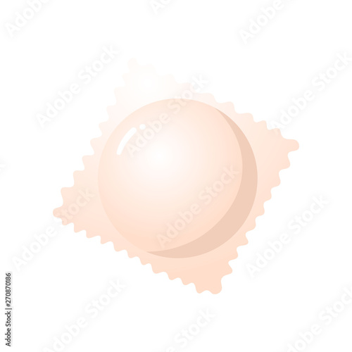 Ravioli dumpling with vegetables filled, traditional italian food