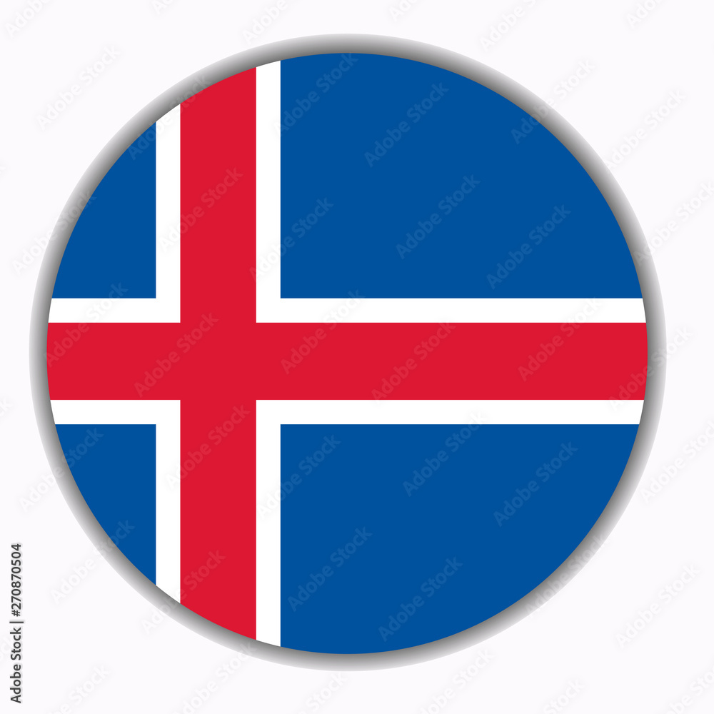 Bright button with flag of Iceland. Happy Iceland day button. Button with flag. Illustration. Bright button with flag of Iceland. Happy Iceland day button. Button with flag. Illustration.