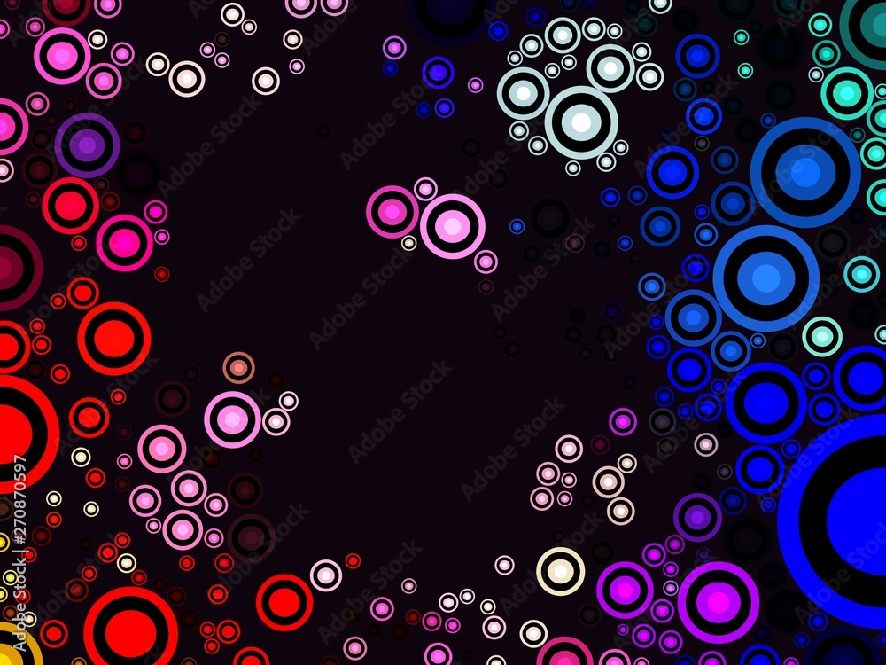 colorful abstract backgrounds in circles and polka dots